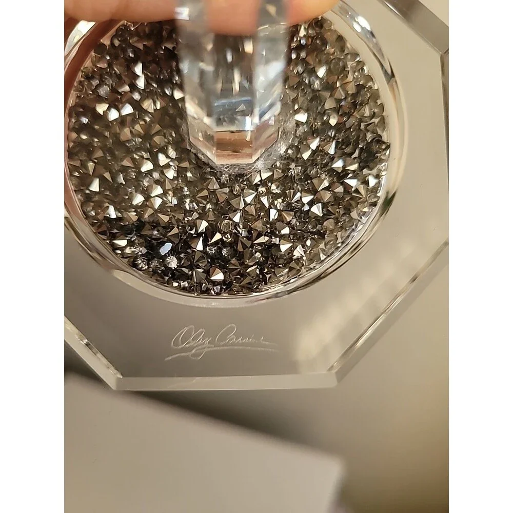 Oleg Cassini Crystal Diamond Ring Holder Signed